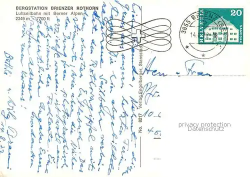 AK / Ansichtskarte Brienzer_Rothorn_BE Bergstation Luftseilbahn Berner Alpen Brienzer_Rothorn_BE