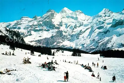 AK / Ansichtskarte Kandersteg_BE Oeschinen Bluemlisalpgruppe Winter Kandersteg_BE
