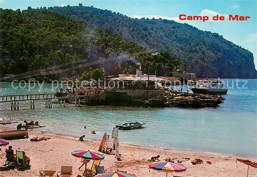 AK / Ansichtskarte Camp_de_Mar Strand Restaurant Faehrschiff Camp_de_Mar