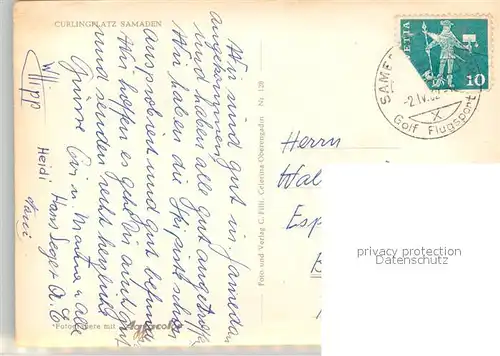 AK / Ansichtskarte Samaden Curlingplatz Samaden