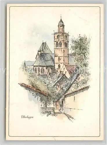 AK / Ansichtskarte ueberlingen_Bodensee St. Nikolaus Kirche Kuenstlerkarte ueberlingen Bodensee