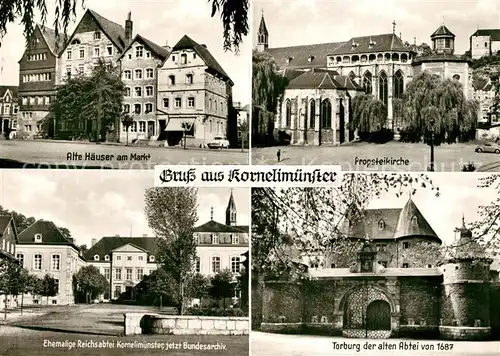 AK / Ansichtskarte Kornelimuenster Markt Propsteikirche Torburg der alten Abtei von 1687 Ehemalige Reichsabtei  Kornelimuenster