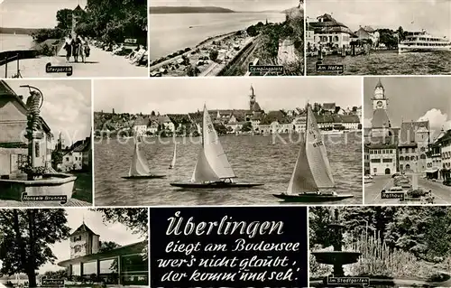 AK / Ansichtskarte ueberlingen_Bodensee Rathaus Hafen Camping ueberlingen Bodensee
