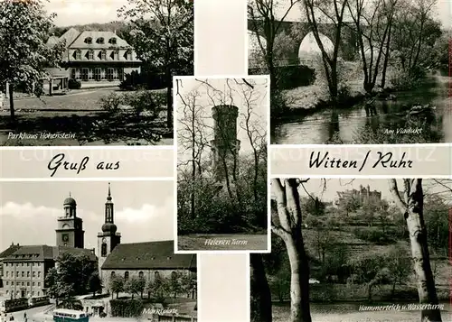 AK / Ansichtskarte Witten_Ruhr Parkhaus Hohenstein Viadukt Marktplatz Wasserturm Witten Ruhr