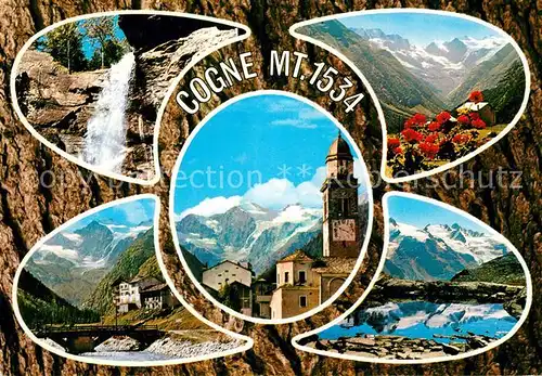 AK / Ansichtskarte Cogne  Wasserfall Panorama Kirche  Cogne 