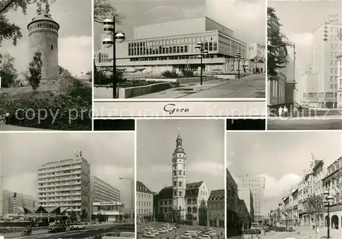 AK / Ansichtskarte Gera Ruine Osterstein Haus der Kultur Hochhaus Rat des Bezirkes Dr Rud Breitscheid Str Rathaus Str des 7 Oktober Gera