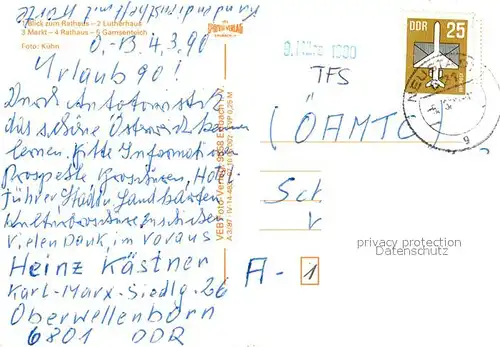 AK / Ansichtskarte Neustadt_Orla Rathaus Lutherhaus Markt Gamsenteich Neustadt_Orla