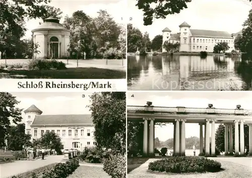AK / Ansichtskarte Rheinsberg Pavillon im Schlosspark Schloss Billardbruecke Schlosskolonnaden Rheinsberg