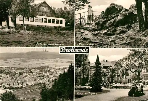 AK / Ansichtskarte Brotterode Fuchsbau Mommelstein Panorama Platz der Jugend Brotterode