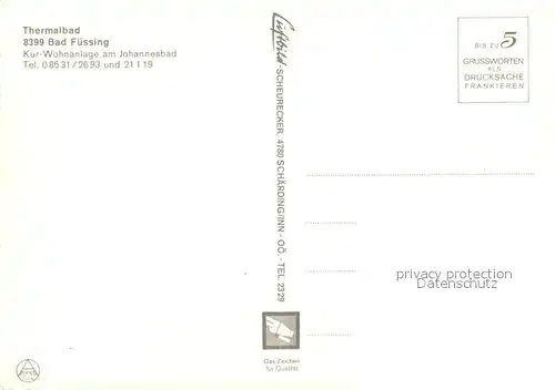 AK / Ansichtskarte Bad_Fuessing Thermalbad Kur und Wohnanlage Johannesbad Bad_Fuessing