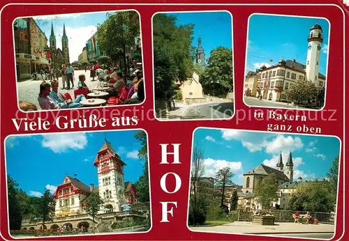 AK / Ansichtskarte Hof_Saale Fussgaengerzone Kirchen Schloss Hof_Saale