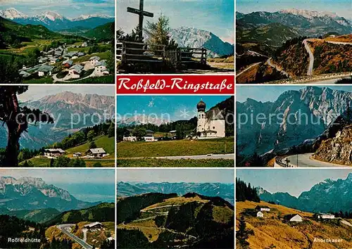 AK / Ansichtskarte Berchtesgaden Panorama Kreuz Rossfeld Ringstrasse Kirche Rossfeldhuette Ahornkaser Berchtesgaden