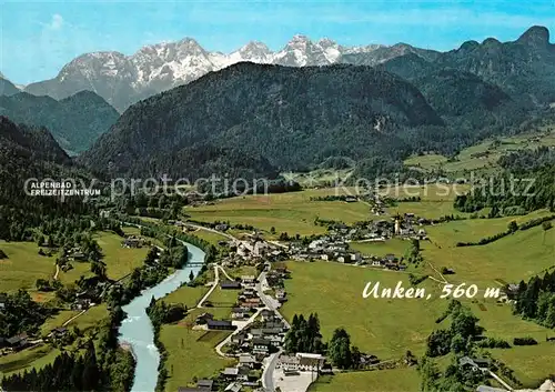 AK / Ansichtskarte Unken Fliegeraufnahme mit Loferer Steinbergen Unken