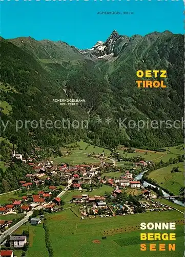 AK / Ansichtskarte Oetz Fliegeraufnahme mit Pfarrkirche und Schwimmbad Oetz