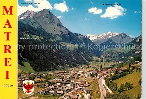 AK / Ansichtskarte Matrei_Osttirol Fliegeraufnahme mit Kristallkopf und Raneburg Matrei_Osttirol