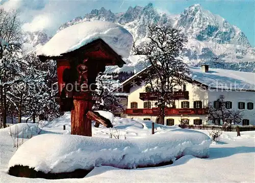 AK / Ansichtskarte St_Johann_Tirol Ortsmotiv mit Wildem Kaiser St_Johann_Tirol