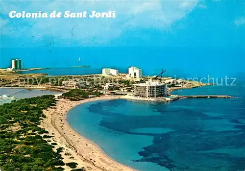 AK / Ansichtskarte Colonia_de_Sant_Jordi Fliegeraufnahme Hotel Strand Colonia_de_Sant_Jordi