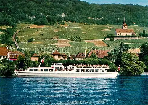 AK / Ansichtskarte Bielersee MS Chasseral Kirche Rebenland Bielersee
