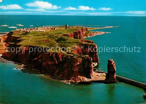 AK / Ansichtskarte Helgoland Nordseeinsel Nordwestkueste Lange Anna Oberland Fliegeraufnahme Helgoland