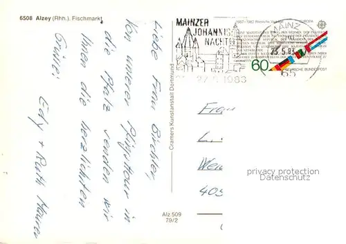 AK / Ansichtskarte Alzey Fischmarkt Fachwerk Alzey