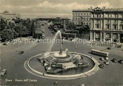 AK / Ansichtskarte Roma_Rom Piazza dell Esedra Brunnen Roma_Rom