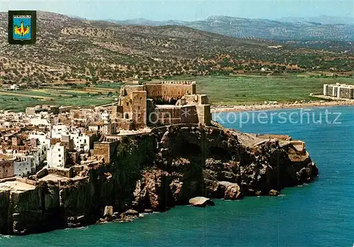 AK / Ansichtskarte Peniscola Fliegeraufnahme Chateau et Plage Peniscola