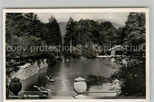 AK / Ansichtskarte Freiburg_Breisgau Waldsee Kanuten Freiburg Breisgau