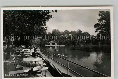 AK / Ansichtskarte Freiburg_Breisgau Waldsee Kanute Freiburg Breisgau