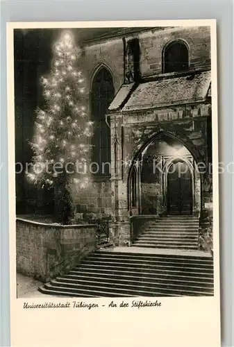 AK / Ansichtskarte Tuebingen Stiftskirche Nachtaufnahme Tuebingen