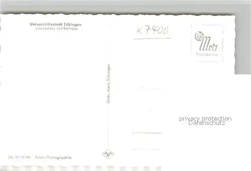 AK / Ansichtskarte Tuebingen Marktplatz Rathaus Neujahrswuensche Tuebingen