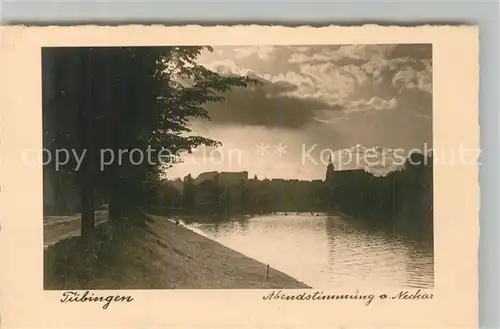 AK / Ansichtskarte Tuebingen Abendstimmung Neckar Tuebingen