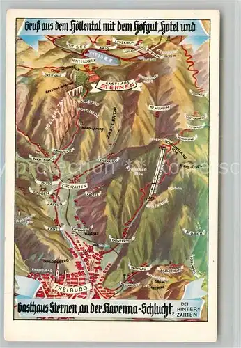 AK / Ansichtskarte Hoellental_Schwarzwald Gasthaus Sternen Panoramakarte Hoellental_Schwarzwald