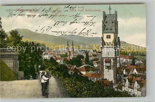 AK / Ansichtskarte Freiburg_Breisgau Blick vom Schlossberg Freiburg Breisgau