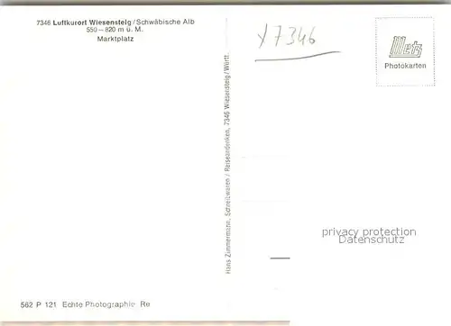 AK / Ansichtskarte Wiesensteig Marktplatz Brunnen Wiesensteig