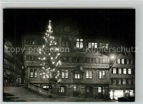 AK / Ansichtskarte Tuebingen Rathaus Nachtaufnahme Tuebingen