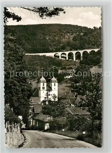 AK / Ansichtskarte Wiesensteig Kirche Albaufstieb BAB Viadukt Wiesensteig