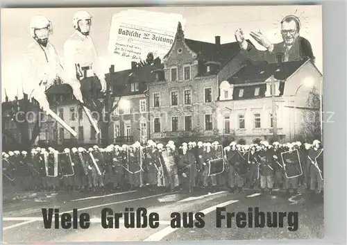 AK / Ansichtskarte Freiburg_Breisgau Polizeiaufgebot Lothar Spaeth Freiburg Breisgau