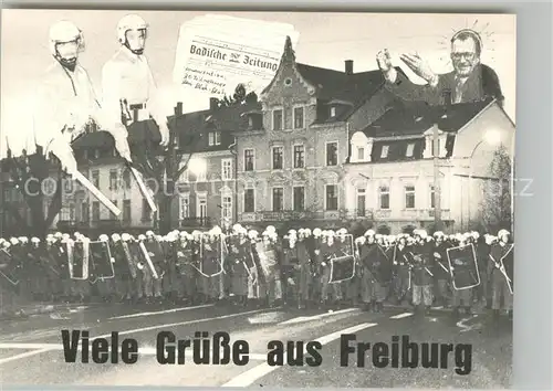 AK / Ansichtskarte Freiburg_Breisgau Polizeiaufgebot Spaeth Freiburg Breisgau