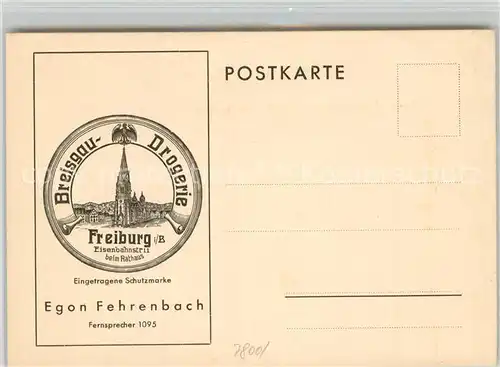 AK / Ansichtskarte Freiburg_Breisgau Breisgau Drogerie Fehrenbach Freiburg Breisgau