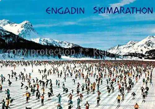 AK / Ansichtskarte Engadin_GR Skimarathon Maloja Zuoz 42 km Engadin_GR