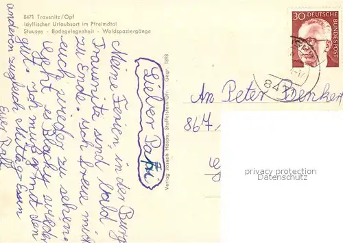 AK / Ansichtskarte Trausnitz Stausee Badegelegenheit Kirche Schloss Trausnitz