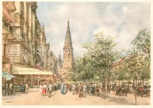 AK / Ansichtskarte Berlin Kurfuerstendamm Aquarell Berlin