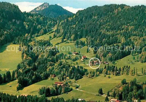 AK / Ansichtskarte Fischen_Allgaeu Cafe Pension Jaegersberg mit Besler Fischen Allgaeu