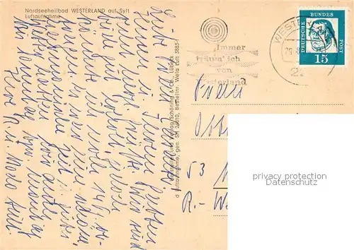 AK / Ansichtskarte Westerland_Sylt Nordseeheilbad Fliegeraufnahme Westerland_Sylt