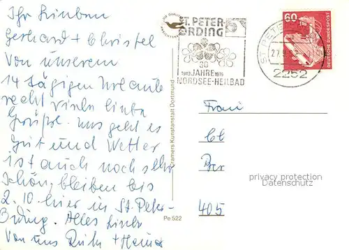 AK / Ansichtskarte St_Peter Ording Leuchtturm Seebruecke Die Seekiste Boehler Sandbank Strand Friesenhaus St_Peter Ording