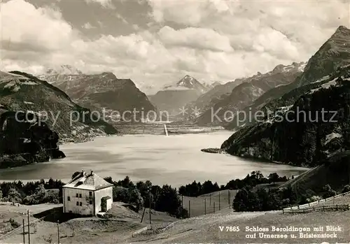 AK / Ansichtskarte Urnersee Blick von Schloss Beroldingen Bristenstock  Urnersee