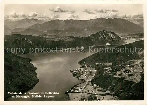 AK / Ansichtskarte Maroggia Veduta della Stazione di Bellavista su Melide Lugano Maroggia