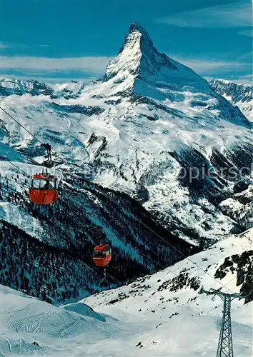 AK / Ansichtskarte Zermatt_VS Gondelbahn Sunnegga Blauherd Matterhorn Mt. Cervin Zermatt_VS