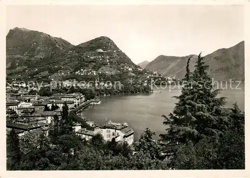 AK / Ansichtskarte Lugano_TI Seepartie Lugano_TI