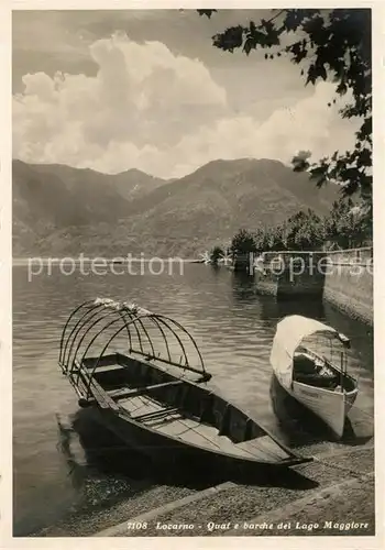 AK / Ansichtskarte Locarno_TI Quai e Barche del Lago Maggiore Locarno_TI